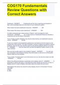 COG170 Fundamentals  Review Questions with  Correct Answers