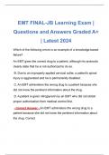 EMT FINAL-JB Learning Exam | Questions and Answers Graded A+ | Latest 2024 