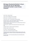 Michigan Residential Builder's Exam Law (All law info for Michigan residential builder's exam study) Passed!!