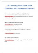 EMT JB Learning Final Exam 2024 | Practice Questions and Answers Graded A+