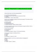 IDAHO PROPERTY INSURANCE EXAM 2024 QUESTIONS AND ANSWERS