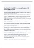 Idaho Life Health Insurance Exam with correct Answers -Graded A