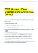 CWB Module 1 Exam Questions and Answers All Correct (1)
