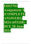 EDS3701 Assignment 3 (COMPLETE ANSWERS) 2024 (693268) - DUE 28 June 2024