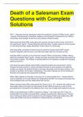 Death of a Salesman Exam Questions with Complete Solutions