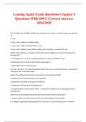 Leasing Agent Exam Questions Chapter 4 Questions With 100% Correct Answers 2024/2025