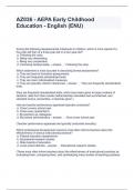 AZ036 - AEPA Early Childhood Education - English (ENU) Questions and Answers Graded A+