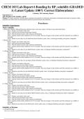 CHEM 103 Lab Report 6 Bonding by BP, solubilit (GRADED A) Latest Update | Download To Score An A