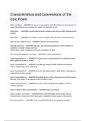 Characteristics and Conventions of the Epic Poem Exam Questions and Answers 2024( A+ GRADED 100% VERIFIED).