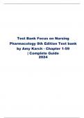 Test Bank Focus on Nursing  Pharmacology 8th Edition Test bank by Amy Karch - Chapter 1-59 | Complete Guide  2024