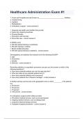 Healthcare Administration Exam #1 Questions & answers