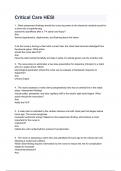 Critical Care HESI QUESTIONS & ANSWERS