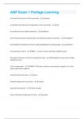 A&P Exam 1; Portage Learning Exam All Possible Questions and Answers with complete solution