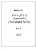 (WGU D089) ECON 2000 PRINCIPLES OF ECONOMICS FINAL EXAM REVIEW Q & A 202