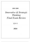 (WGU D081) BUS 2080 INNOVATIVE & STRATEGIC THINKING FINAL EXAM REVIEW Q & A 2024