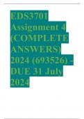 EDS3701 Assignment 4 (COMPLETE ANSWERS) 2024 (693526) - DUE 31 July 2024