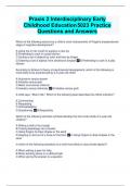 Praxis 2 Interdisciplinary Early Childhood Education 5023 Practice Questions and Answers