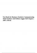 Test Bank for Business Statistics Communicating With Numbers 2nd Edition Jaggia Complete Full Chapters | VERIFIED.