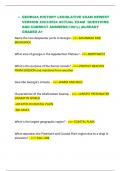 • GEORGIA HISTORY LEGISLATIVE EXAM NEWEST   VERSION 2023/2024 ACTUAL EXAM  QUESTIONS  AND CORRECT ANSWERS(100%) |ALREADY GRADED A+  Name the two deepwater ports in Georgia - >>>-SAVANNAH AND BRUNSWICK    What area of georgia is the Appalachian Pl