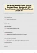 Nan Mckay Housing Choice Voucher  Specialist Exam | Questions & 100%  Correct Answers (Verified) | Latest Update  | Grade A+ 