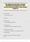 Nan Mckay Housing Choice Voucher  Specialist Exam | Questions & 100%  Correct Answers (Verified) | Latest Update  | Grade A+