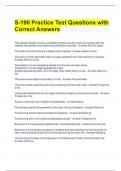 S-190 Practice Test Questions with Correct Answers 