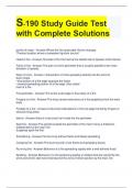 S-190 Study Guide Test with Complete Solutions 