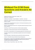 Wildland Fire S190 Exam Questions and Answers All Correct 