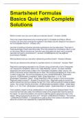 Smartsheet Formulas Basics Quiz with Complete Solutions 