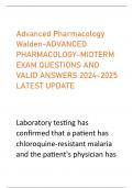 Advanced Pharmacology  Walden-ADVANCED  PHARMACOLOGY-MIDTERM  EXAM QUESTIONS AND  VALID ANSWERS 2024-2025  LATEST UPDATE