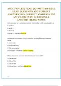 ANCC FNP LEIK EXAM 2024 WITH 100 REAL  EXAM QUESTIONS AND CORRECT  ANSWERS(100% CORRECT ANSWERS)/ FNP ANCC LEIK EXAM QUESTIONS &  ANSWERS (BRAND NEW!!)