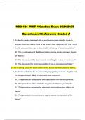  NSG 121 UNIT 4 Cardiac Exam 2024/2025 Questions with Answers Graded A