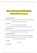 NSG 121 Health Assessment HESI Final Exam 2024/2025 With Correct Answers