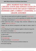 ABYC MARINE ELECTRICAL CERTIFICATION 2024 NEWEST  EXAM 270 QUESTIONS WITH DETAILED VERIFIED ANSWERS  (100% CORRECT ANSWERS) A+ GRADE ASSURED