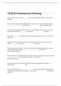 TCOLE Professional Policing Study Guide Written Assignment With 100% Verified Answers.