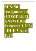 SUS1501 Assignment 4 (COMPLETE ANSWERS) Semester 1 2024 - DUE 5 April 2024