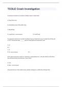 TCOLE Crash Investigation Exam With Correct Explanations Of Answers.