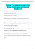 Oregon Pesticide Laws and Safety Exam with Complete Solutions  Graded A+