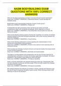 NASM BODYBUILDING EXAM QUESTIONS WITH 100% CORRECT ANSWERS