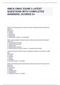 AMCA CMAC EXAM 3 LATEST QUESTIONS WITH COMPLETED ANSWERS, SCORED A+