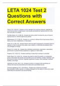 LETA 1024 Test 2 Questions with Correct Answers 