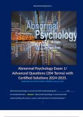 Abnormal Psychology Exam 1/ Advanced Questions (204 Terms) with Certified Solutions 2024-2025. 