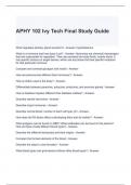 APHY 102 Ivy Tech Final Study Guide 2024