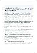 APHY 102 Final Lab Cumulative, Exam 1 Review Material- Questions and Answers