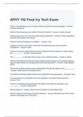 APHY 102 Final Ivy Tech Exam with correct Answers 2024