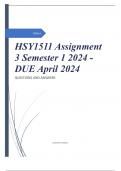 HSY1511 Assignment 3 Semester 1 2024 - DUE April 2024