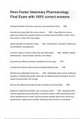 Penn Foster Veterinary Pharmacology Final Exam with 100% correct answers