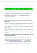 APHY 102 Final Exam Quiz Study Guide with complete solutions