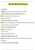 NR 599 / NR599 Midterm Exam (Latest 2024 / 2025) Nursing Informatics for Advanced Practice - Chamberlain College