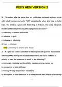 HESI PEDIATRICS EXAMS & TESTS BUNDLED ALL   Hesi Pediatric (PEDS) Exit Exam Version 1 and 2 (V1 & V2) - All Q&As